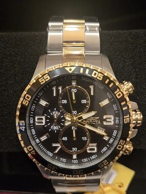 Invicta Gold and Black Two-Tone Chronograph Watch